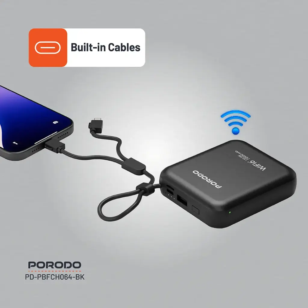 فروشگاه آنلاین نخلینو   - پاوربانک 10000mAhو مودم جیبی LTE پرودو مدل Pocket Router